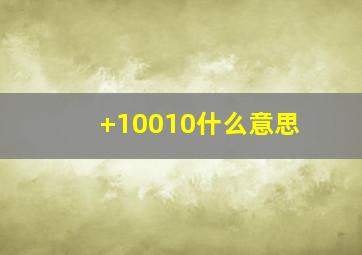 +10010什么意思