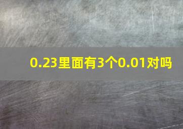 0.23里面有3个0.01对吗