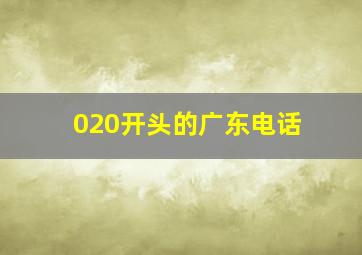 020开头的广东电话