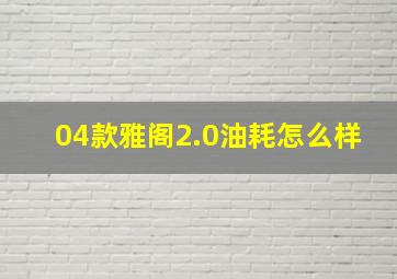 04款雅阁2.0油耗怎么样