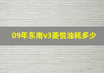 09年东南v3菱悦油耗多少