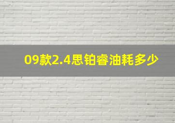 09款2.4思铂睿油耗多少