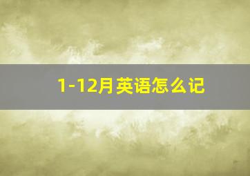 1-12月英语怎么记