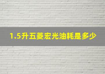 1.5升五菱宏光油耗是多少