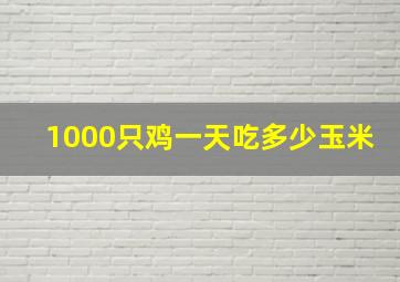 1000只鸡一天吃多少玉米