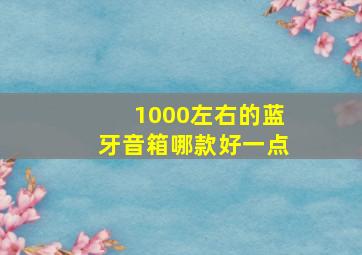 1000左右的蓝牙音箱哪款好一点