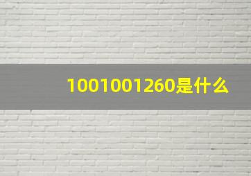 1001001260是什么