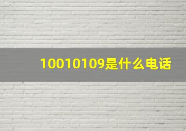 10010109是什么电话