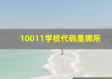 10011学校代码是哪所