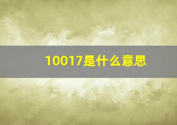 10017是什么意思