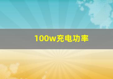 100w充电功率