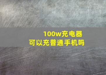 100w充电器可以充普通手机吗