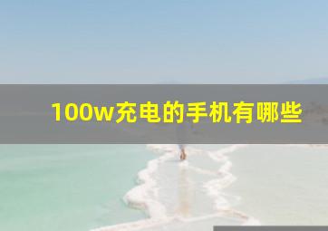 100w充电的手机有哪些