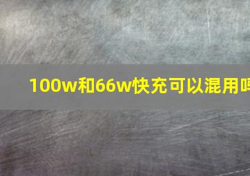 100w和66w快充可以混用吗