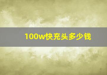 100w快充头多少钱