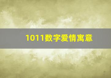 1011数字爱情寓意