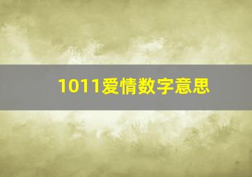 1011爱情数字意思