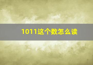 1011这个数怎么读