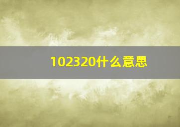 102320什么意思