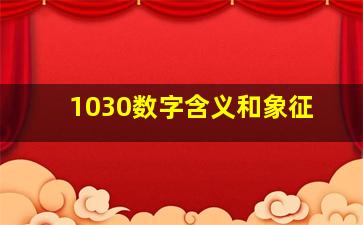 1030数字含义和象征