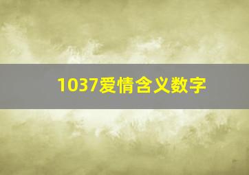 1037爱情含义数字