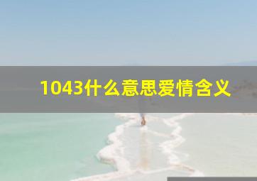 1043什么意思爱情含义