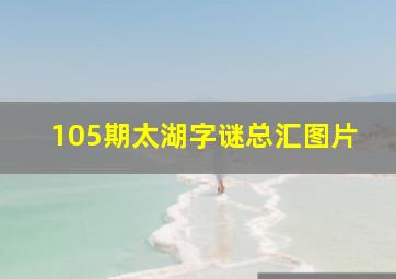 105期太湖字谜总汇图片