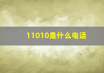 11010是什么电话