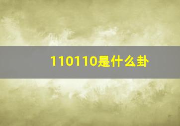 110110是什么卦