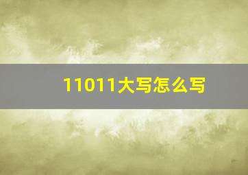 11011大写怎么写