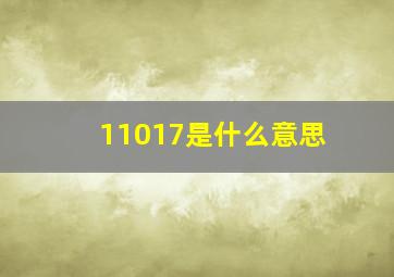 11017是什么意思