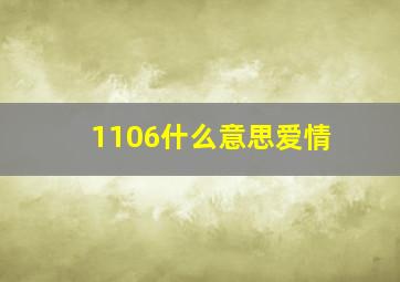 1106什么意思爱情