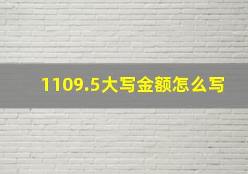 1109.5大写金额怎么写