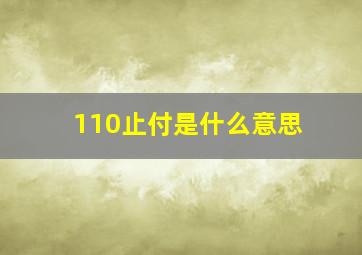 110止付是什么意思