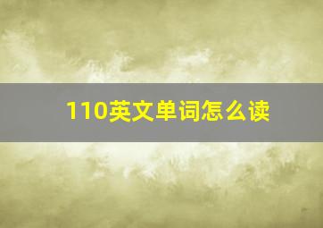 110英文单词怎么读