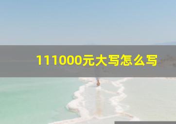 111000元大写怎么写