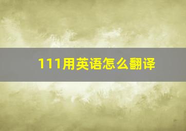 111用英语怎么翻译