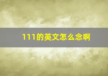 111的英文怎么念啊