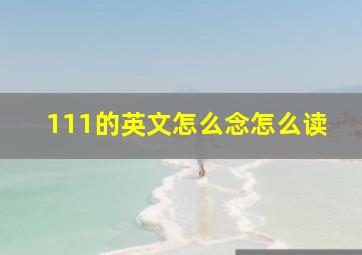 111的英文怎么念怎么读