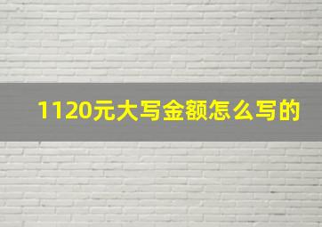 1120元大写金额怎么写的