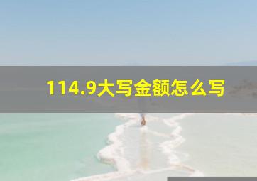 114.9大写金额怎么写