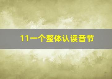 11一个整体认读音节