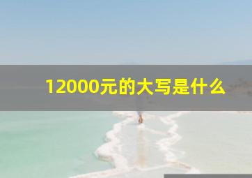 12000元的大写是什么