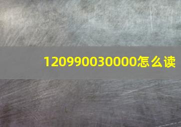 120990030000怎么读