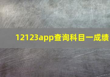 12123app查询科目一成绩