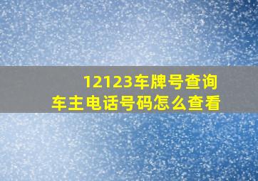 12123车牌号查询车主电话号码怎么查看