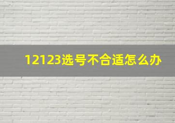 12123选号不合适怎么办