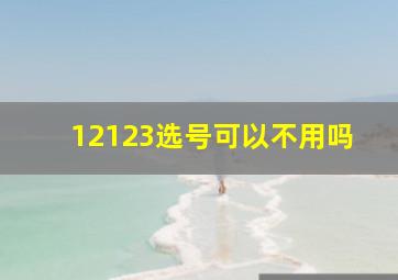 12123选号可以不用吗