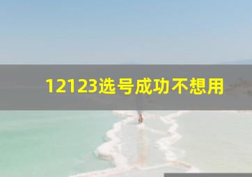 12123选号成功不想用