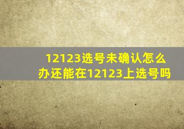 12123选号未确认怎么办还能在12123上选号吗